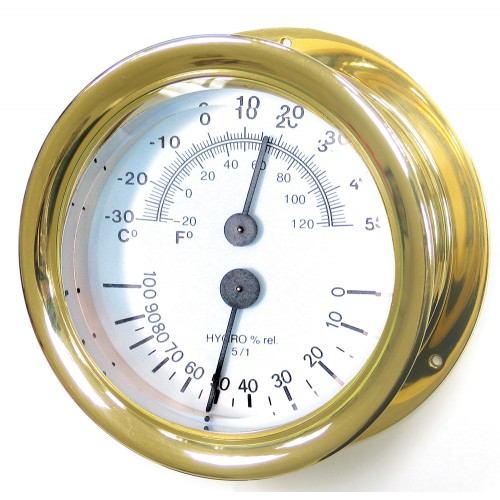 Brass Capstan Thermometer Hygrometer
