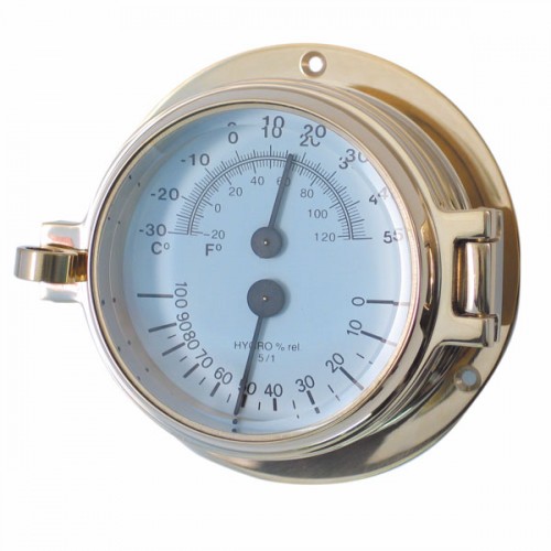 Brass Latch Thermometer Hygrometer