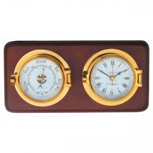 Mounted Latch Clock and Barometer