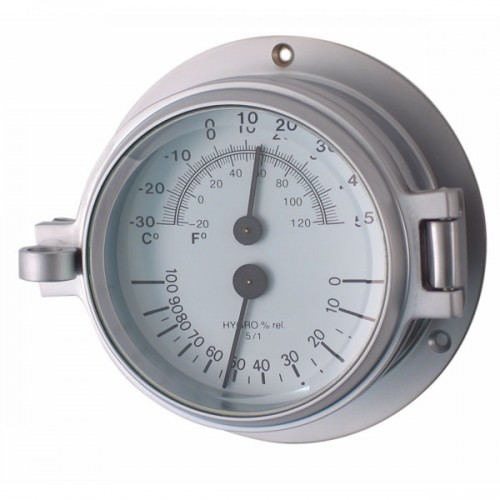 Matt Chrome Thermometer Hygrometer