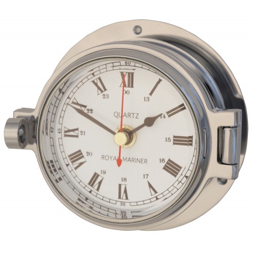 Royal Mariner Channel Latch Clock - Polished Chrome