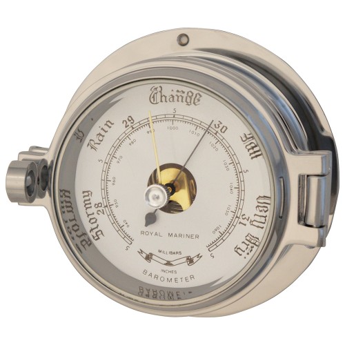 Royal Mariner Channel Latch Barometer - Polished Chrome Royal Mariner Channel Latch Barometer - Polished Chrome