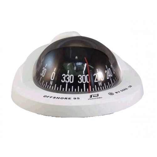 Plastimo Offshore 95 Flush Mount Compass - White Body, Black Conical Card (65737)
