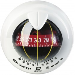 Plastimo Mini-Contest Bulkhead Mount Compass - White Body, Red Conical Card (65743) Plastimo Mini-Contest Bulkhead Mount Compass - White Body, Red Conical Card (65743)