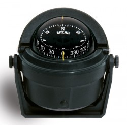 Ritchie Voyager Bracket Mount Compass - Black Body, Black Cylindrical Card (B81-WM)