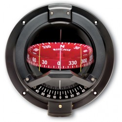 Ritchie Navigator Bulkhead Mount Compass - Black Body, Red Conical Card (BN202) Ritchie Navigator Bulkhead Mount Compass - Black Body, Red Conical Card (BN202)