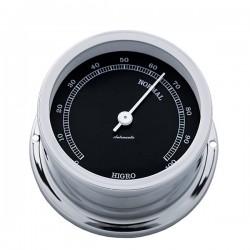 Chrome Hygrometer (50mm Black Dial) Chrome Hygrometer (50mm Black Dial)