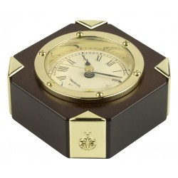 Clock Paperweight with Gold-Plated Corners Clock Paperweight with Gold-Plated Corners