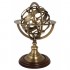 Armillary Sphere in Antique Brass with Polished Wooden Base Armillary Sphere in Antique Brass with Polished Wooden Base