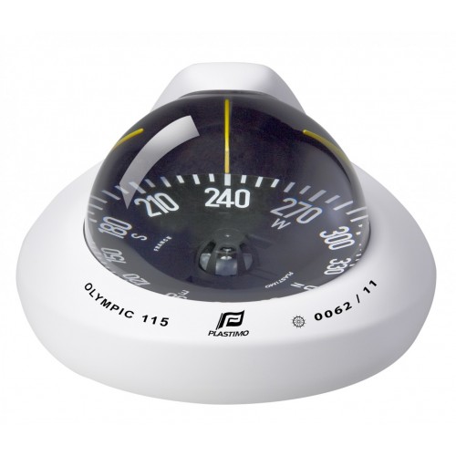 Plastimo Olympic 115 Flush Mount Compass - White Body, Black Flat Card (60996) Plastimo Olympic 115 Flush Mount Compass - White Body, Black Flat Card (60996)
