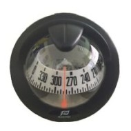 Plastimo Offshore 75 Bulkhead/Dash Mount Compass - Black Body, Grey Conical Card (63859)