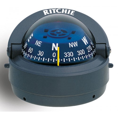 Ritchie Explorer Surface Mount Compass - Grey Body, Blue Conical Card (S53G) Ritchie Explorer Surface Mount Compass - Grey Body, Blue Conical Card (S53G)