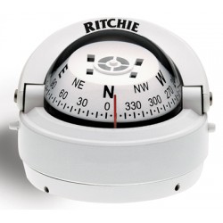 Ritchie Explorer Surface Mount Compass - White Body, White Conical Card (S53W)