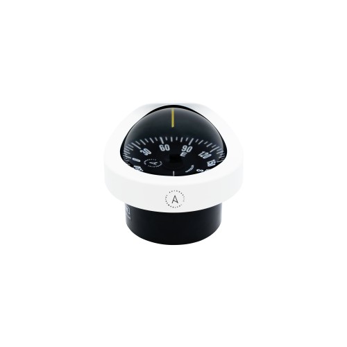 Autonautic C12/110 Flush Mount Compass - White Body, Black Flat Card (C12/110-0012)