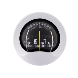 Autonautic C9 Bulkhead Mount Compass - White Body, Black Cylindrical Card (C9-0031)