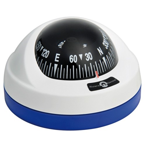 Riviera Aries Surface Mount Compass - White/Blue Base, Black Card (62.00405.07) Riviera Aries Surface Mount Compass - White/Blue Base, Black Card (62.00405.07)