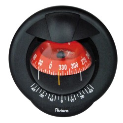 Riviera Polare 3 BP1 Bulkhead Mount Compass - Black Body, Red Conical Card (62.00785.06) Riviera Polare 3 BP1 Bulkhead Mount Compass - Black Body, Red Conical Card (62.00785.06)