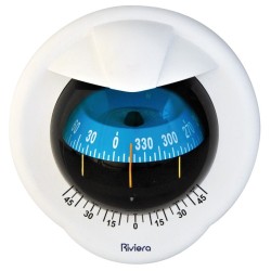 Riviera Polare 3 BP1 Bulkhead Mount Compass - White Body, Blue Conical Card (62.00785.03) Riviera Polare 3 BP1 Bulkhead Mount Compass - White Body, Blue Conical Card (62.00785.03)
