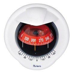 Riviera Polare 3 BP1 Bulkhead Mount Compass - White Body, Red Conical Card (62.00785.02) Riviera Polare 3 BP1 Bulkhead Mount Compass - White Body, Red Conical Card (62.00785.02)