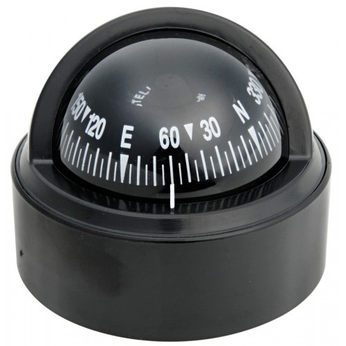 Riviera Stella Compass (BS1) - Surface Mount - Black Base With Black Card