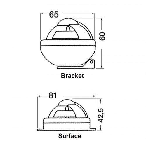 Riviera Comet Compass (BC1) - Surface Mount - Grey With Black Card